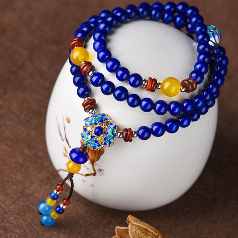 Fortune Jewel Lazurite Yellow Agate Positive Bracelet