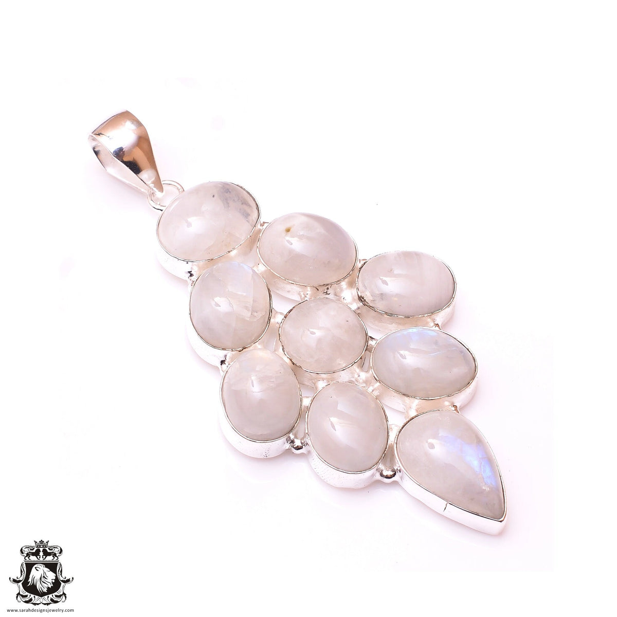 Rainbow Moonstone Pendant & 3MM Italian Chain P9773