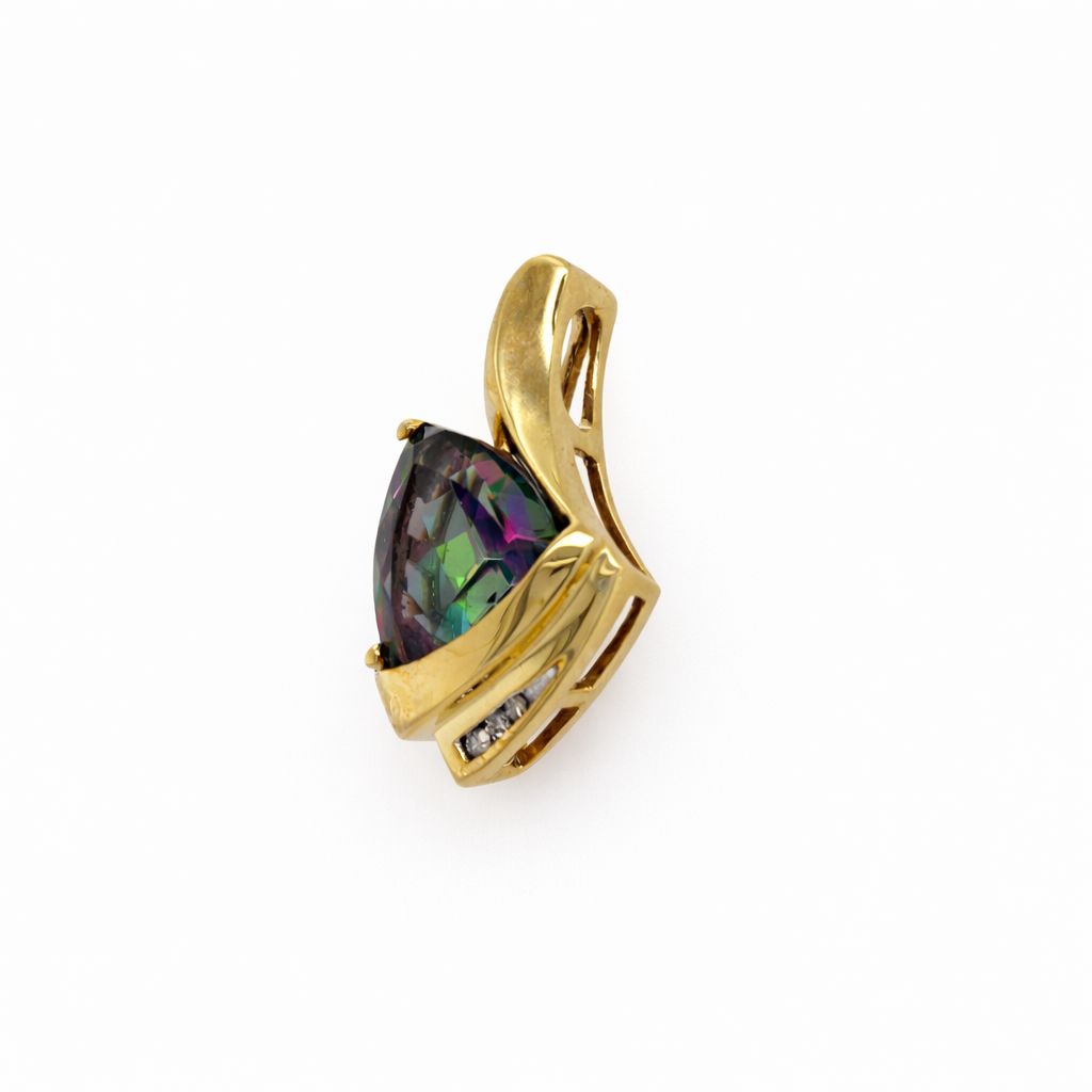 10KY Mystic Topaz Pendant