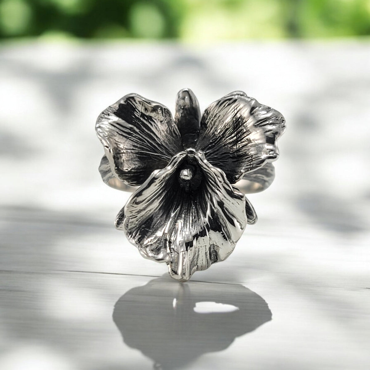 Cattleya Sterling Silver Statement Ring