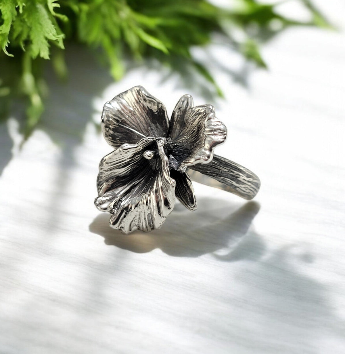 Cattleya Sterling Silver Statement Ring