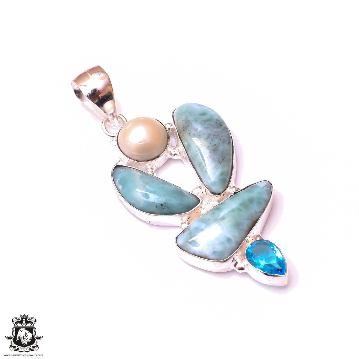 Caribbean Larimar Pendant & 3MM Italian Chain P9892