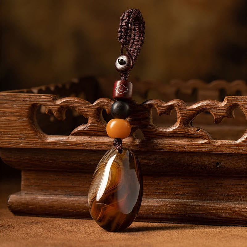 Fortune Jewel Random Sardonyx Stone Positive Key Chain