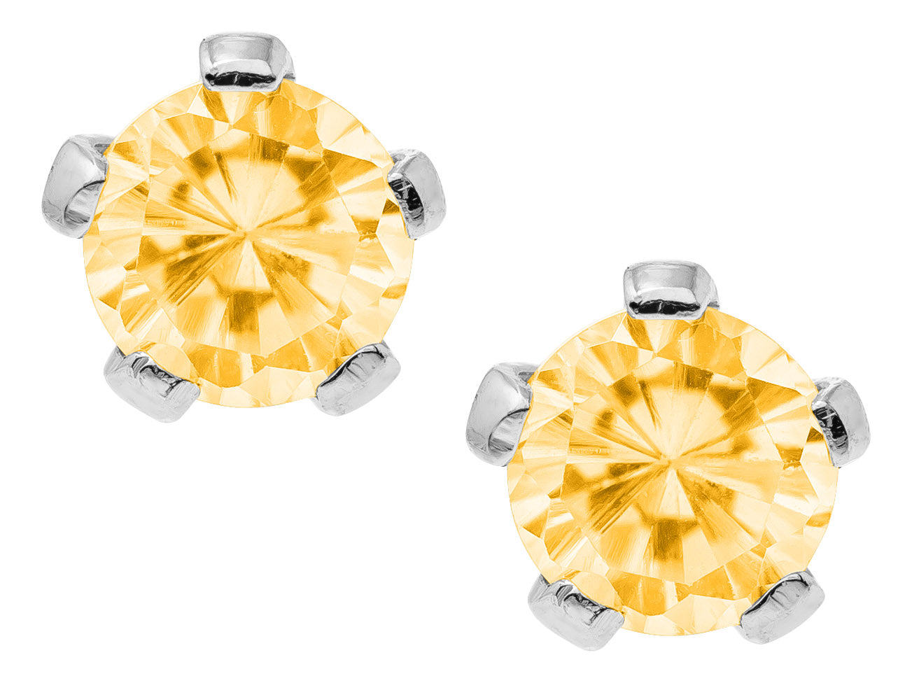 SS Synthetic Citrine Children's Earrings