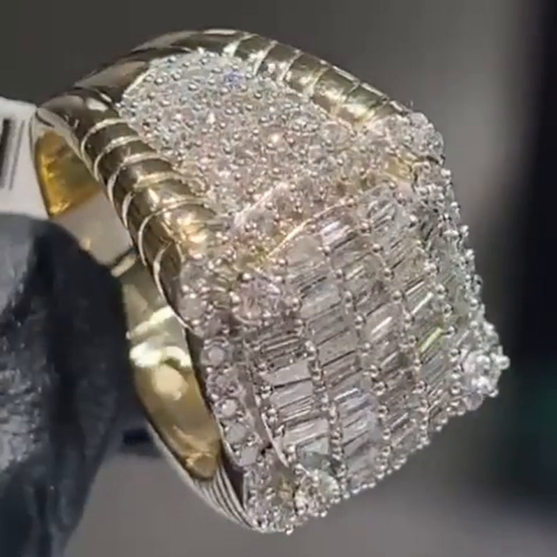 Handmade 2.5ctw Baguette Cut White Sapphire Men's Ring
