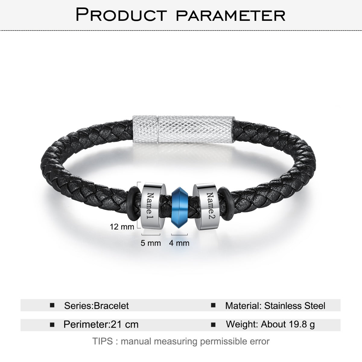 Bead leather cord bracelet #BA700175