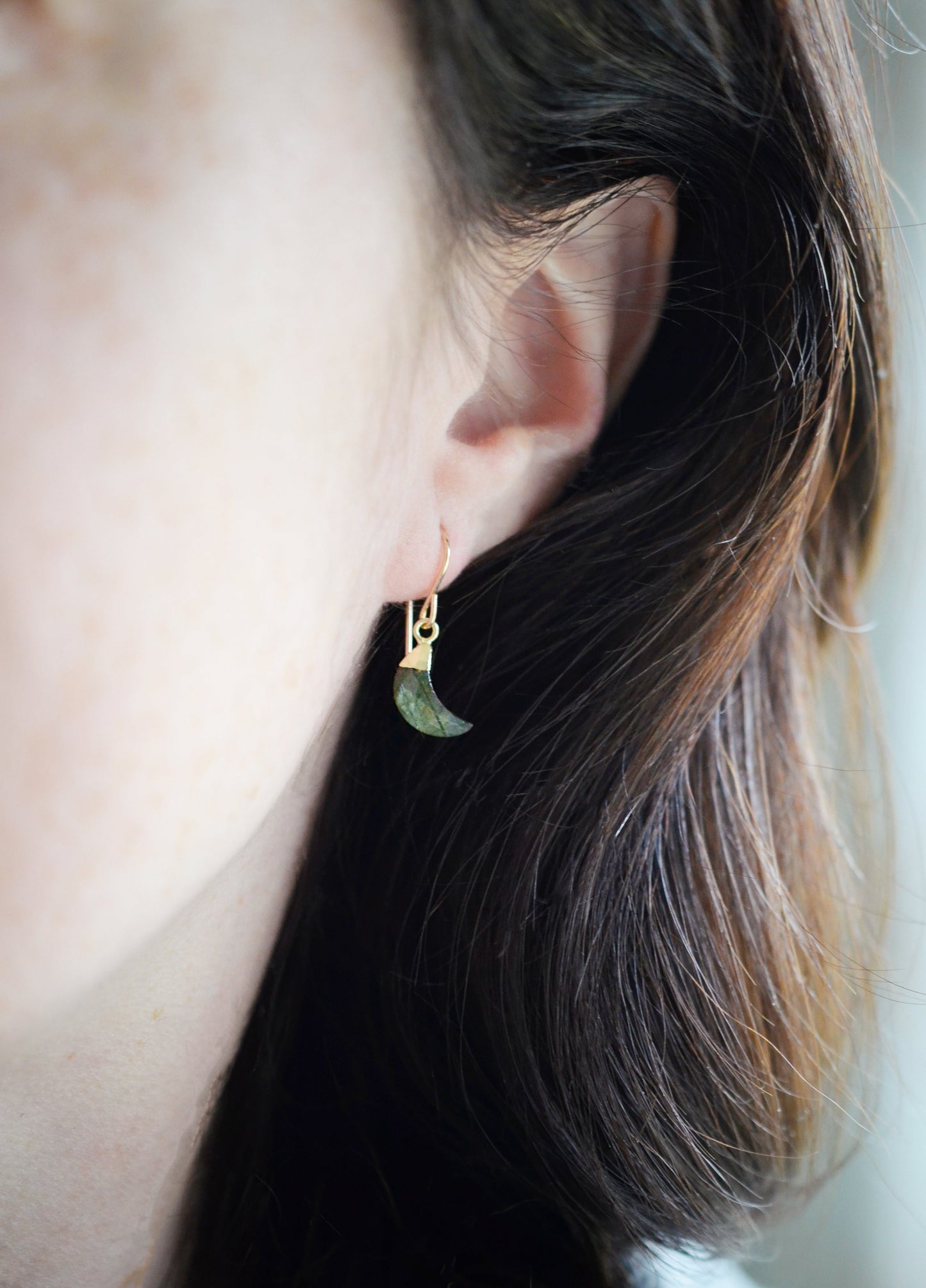 Labradorite Moon and Star Earrings