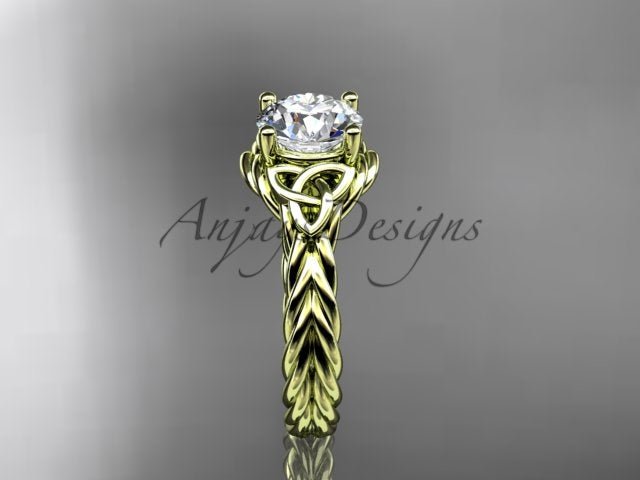 1 Carat Round Lab Grown Diamond Celtic Engagement Ring Rope Triquetra Braided Wedding Ring