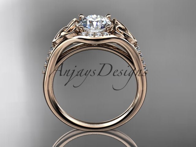 Celtic Engagement Ring 1 Carat Lab Grown Diamond Wedding Ring Anniversary Gift Trinity Knot Ring