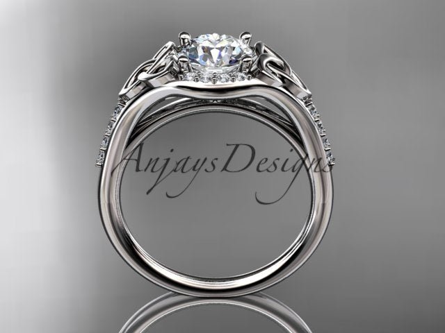 Celtic Engagement Ring 1 Carat Lab Grown Diamond Wedding Ring Anniversary Gift Trinity Knot Ring