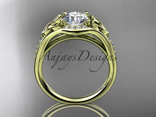 Celtic Engagement Ring 1 Carat Lab Grown Diamond Wedding Ring Anniversary Gift Trinity Knot Ring