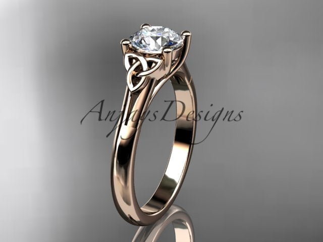 Celtic Diamond Engagement Ring 1 Carat Lab Grown Diamond Trinity Knot Ring Dainty Minimalist Ring