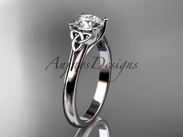 Celtic Diamond Engagement Ring 1 Carat Lab Grown Diamond Trinity Knot Ring Dainty Minimalist Ring