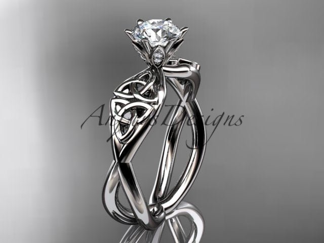 Celtic Diamond Engagement Ring 1 CT Lab Grown Diamond Triquetra Ring