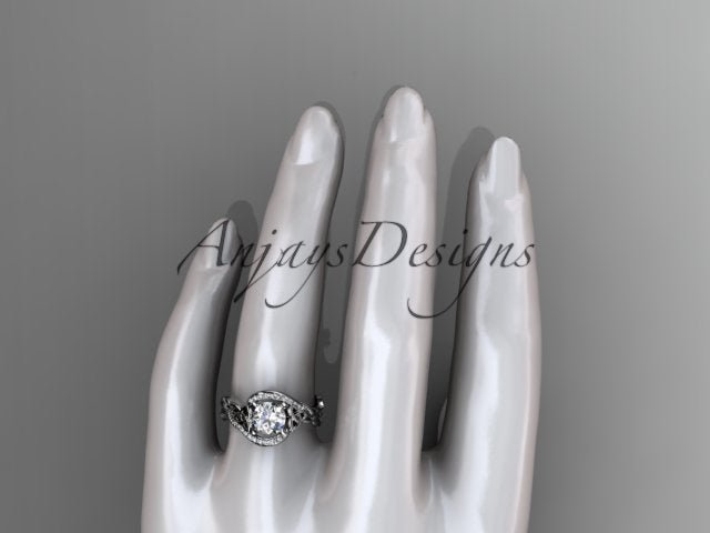 1 CT Round Cut Lab Grown Diamond Celtic Ring VS1 D CVD Nature Inspired Ring