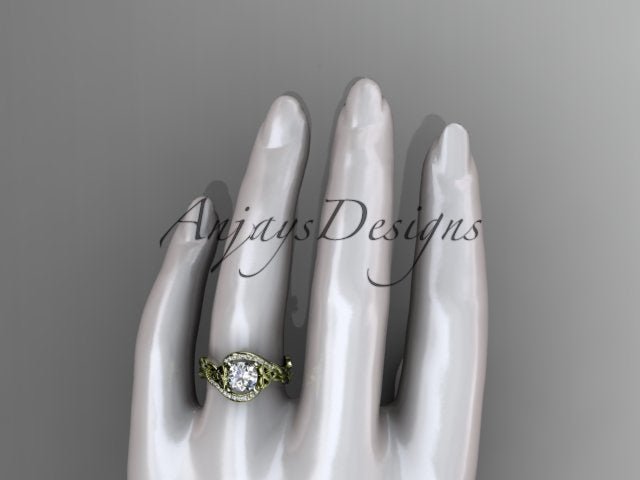 1 CT Round Cut Lab Grown Diamond Celtic Ring VS1 D CVD Nature Inspired Ring