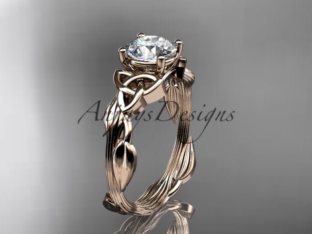 Celtic Diamond Solitaire Wedding Ring 1 CT Lab Grown Diamond Celtic Knot Ring