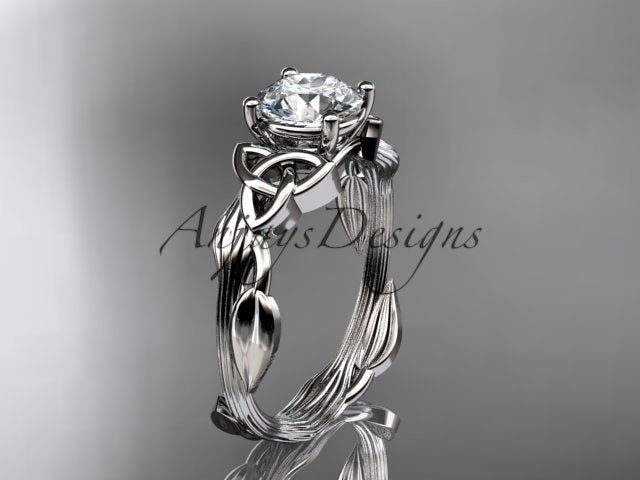 Celtic Diamond Solitaire Wedding Ring 1 CT Lab Grown Diamond Celtic Knot Ring