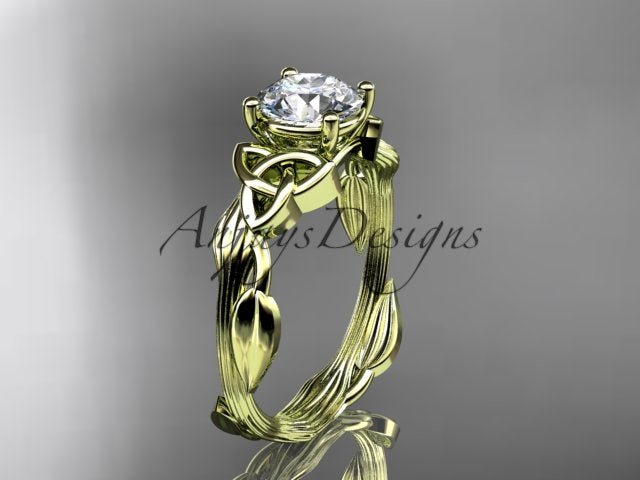 Celtic Diamond Solitaire Wedding Ring 1 CT Lab Grown Diamond Celtic Knot Ring