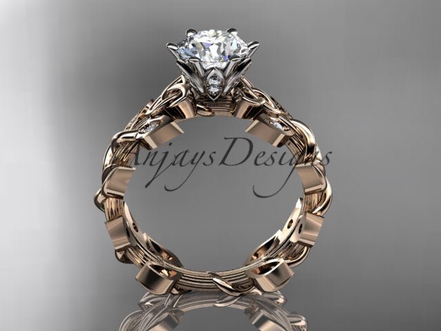Celtic Engagement Ring Nature Inspired 1 Carat Lab Grown Diamond Trinity Knot Wedding Ring IGI Certified