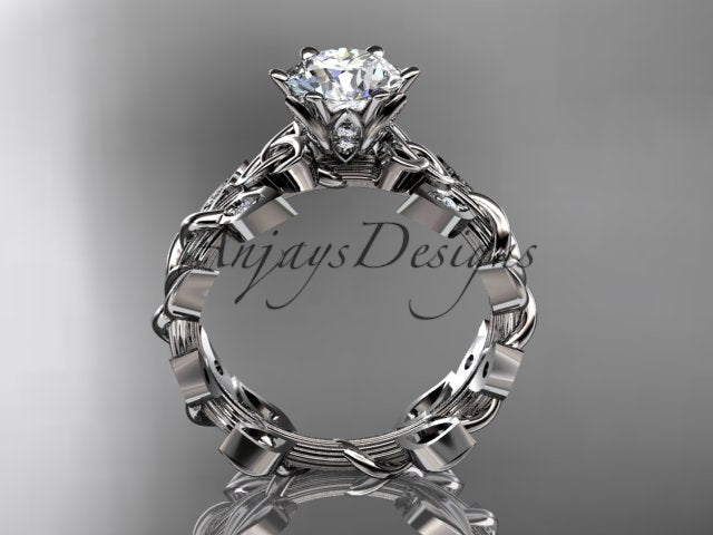 Celtic Engagement Ring Nature Inspired 1 Carat Lab Grown Diamond Trinity Knot Wedding Ring IGI Certified