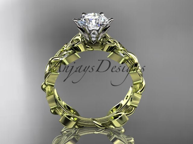 Celtic Engagement Ring Nature Inspired 1 Carat Lab Grown Diamond Trinity Knot Wedding Ring IGI Certified