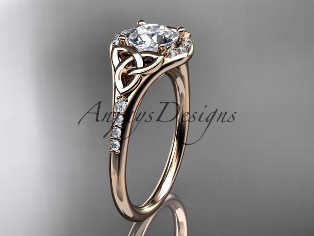 Celtic Engagement Ring 1 Carat Lab Grown Diamond Wedding Ring Anniversary Gift Trinity Knot Ring