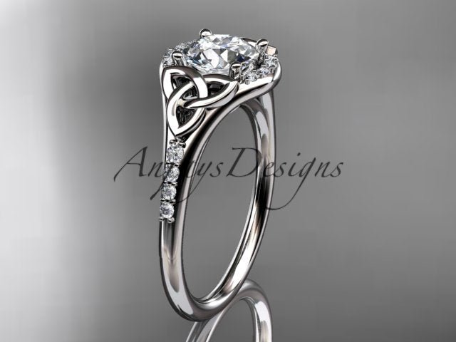 Celtic Engagement Ring 1 Carat Lab Grown Diamond Wedding Ring Anniversary Gift Trinity Knot Ring