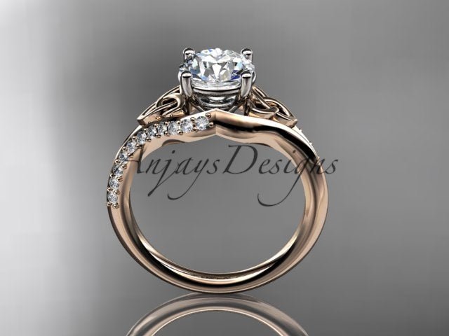 1 Carat Round Brilliant Lab Grown Diamond Celtic Engagement Ring Trinity Knot Symbol Ring