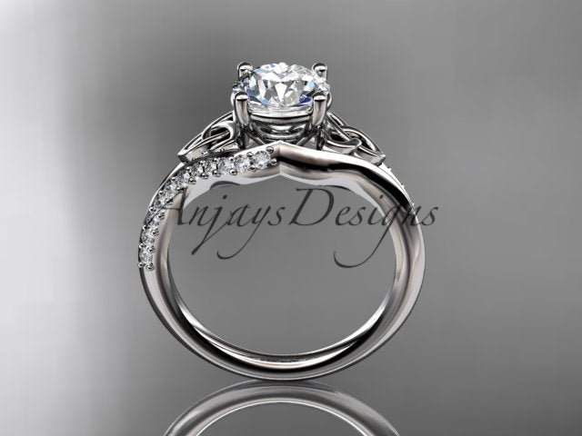 1 Carat Round Brilliant Lab Grown Diamond Celtic Engagement Ring Trinity Knot Symbol Ring
