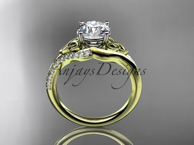 1 Carat Round Brilliant Lab Grown Diamond Celtic Engagement Ring Trinity Knot Symbol Ring