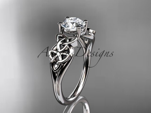 Celtic Engagement Ring 1 Carat Round D VS1 Lab Grown Diamond Solitaire Ring Trinity Knot Ring