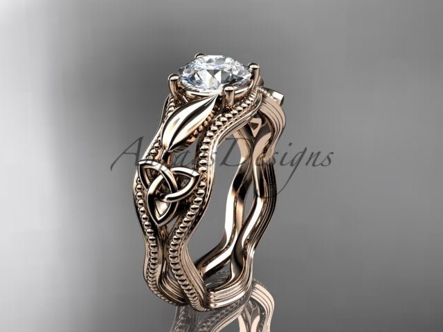 Celtic Engagement Ring Diamond Trinity Knot Ring 1 Carat Lab Grown Engagement Ring