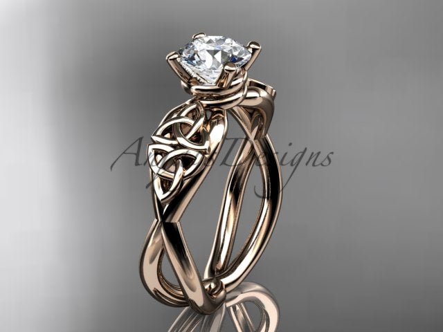 Celtic Engagement Ring Trinity Knot Ring Lab Grown Round Diamond Wedding Ring
