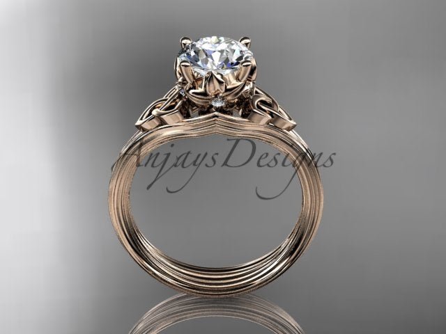 1 CT Lab Grown Diamond Celtic Engagement Ring Handmade Diamond Ring
