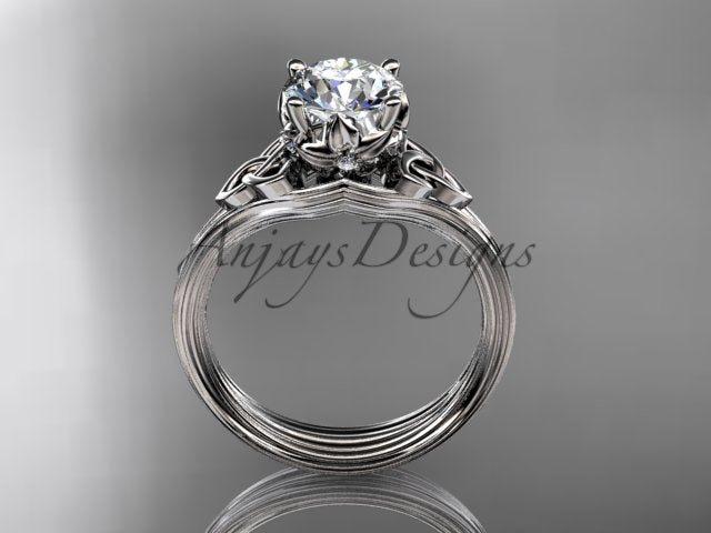 1 CT Lab Grown Diamond Celtic Engagement Ring Handmade Diamond Ring