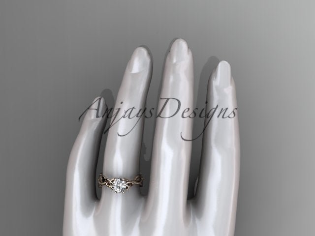Diamond Celtic Engagement Ring Lab Grown Diamond Nature Inspired Wedding Ring