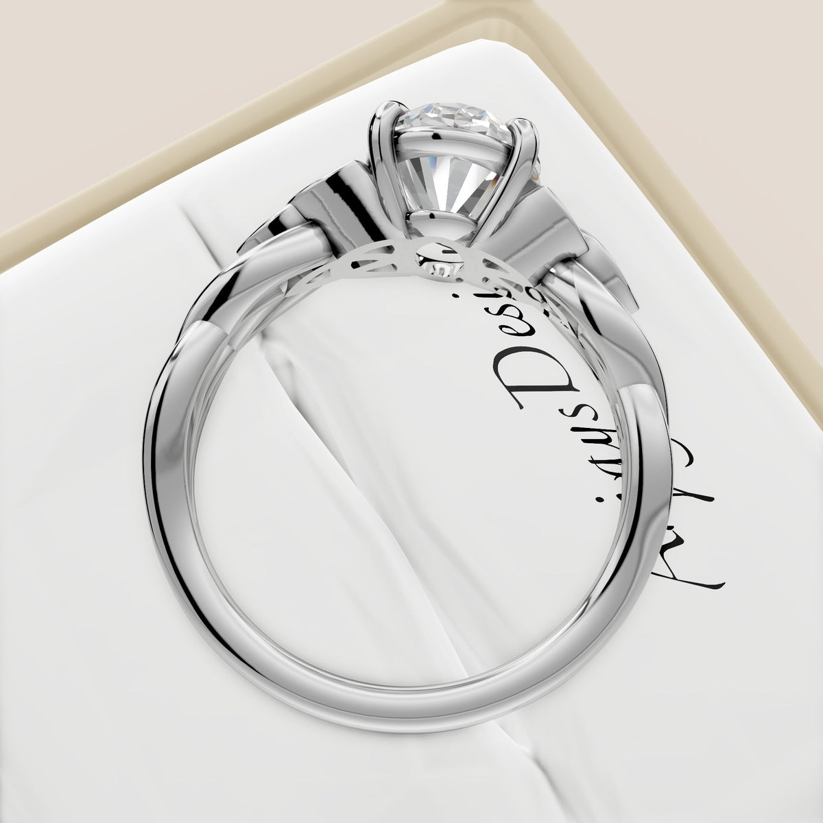 Celtic Engagement Ring Celtic Design 2 Carat Oval Lab Grown Diamond Twisted Irish Wedding Ring