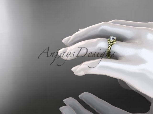 1 Carat Round Lab Grown Diamond Celtic Engagement Ring Rope Triquetra Braided Wedding Ring