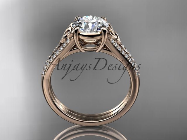 1 Carat Lab Grown Diamond Engagement Ring Celtic Round Brilliant Diamond Ring Celtic Knot Ring
