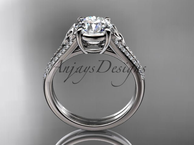 1 Carat Lab Grown Diamond Engagement Ring Celtic Round Brilliant Diamond Ring Celtic Knot Ring