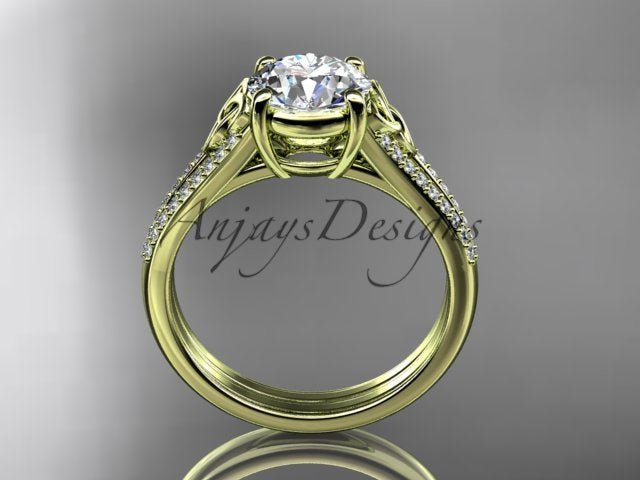 1 Carat Lab Grown Diamond Engagement Ring Celtic Round Brilliant Diamond Ring Celtic Knot Ring