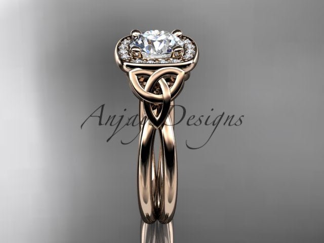 Irish Celtic Trinity Knot Engagement Ring 1 CT Lab Grown Diamond IGI Certified