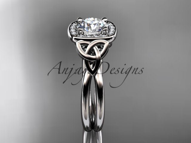Irish Celtic Trinity Knot Engagement Ring 1 CT Lab Grown Diamond IGI Certified