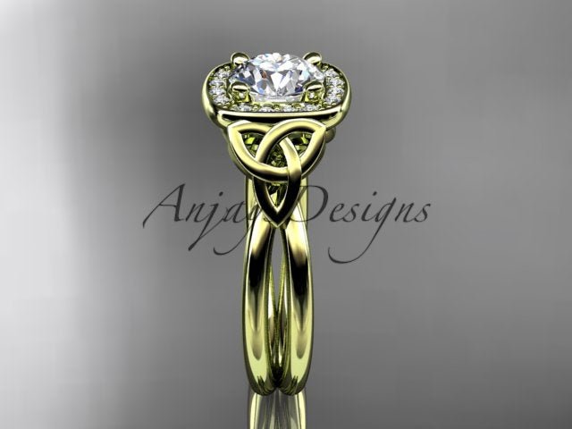 Irish Celtic Trinity Knot Engagement Ring 1 CT Lab Grown Diamond IGI Certified