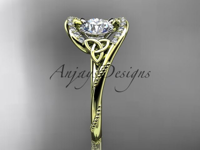 1 Carat Round Cut D VS1 Lab Grown Diamond Celtic Engagement Ring Trinity Knot Proposal Ring Dainty Ring