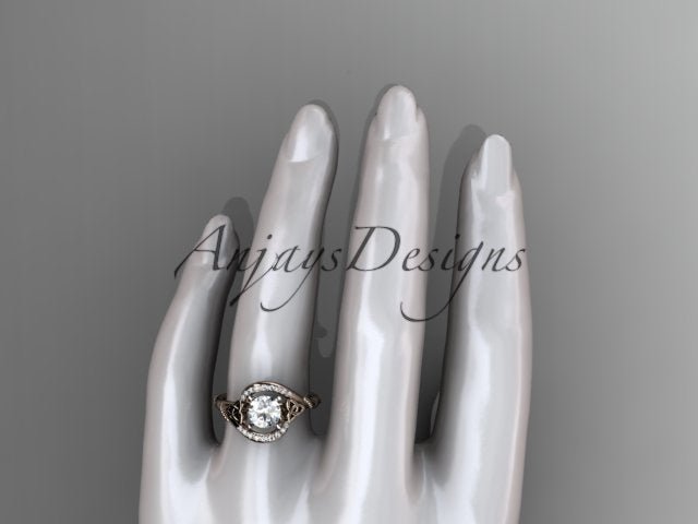 1 Carat Round Cut D VS1 Lab Grown Diamond Celtic Engagement Ring Trinity Knot Proposal Ring Dainty Ring