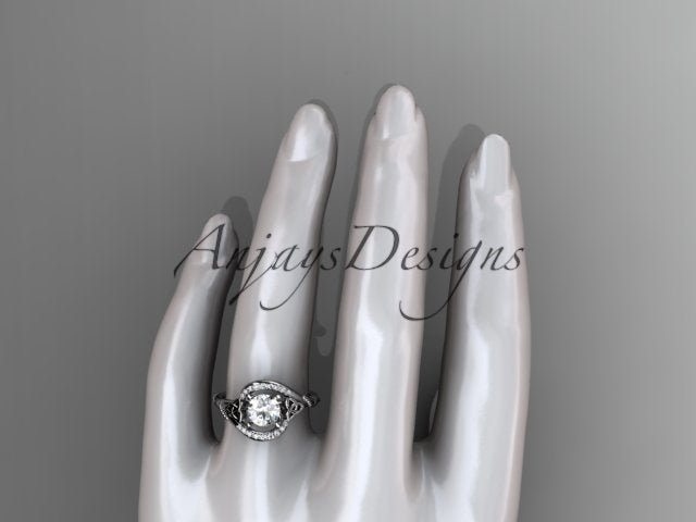 1 Carat Round Cut D VS1 Lab Grown Diamond Celtic Engagement Ring Trinity Knot Proposal Ring Dainty Ring