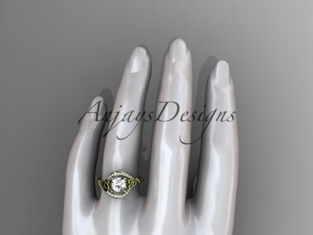 1 Carat Round Cut D VS1 Lab Grown Diamond Celtic Engagement Ring Trinity Knot Proposal Ring Dainty Ring