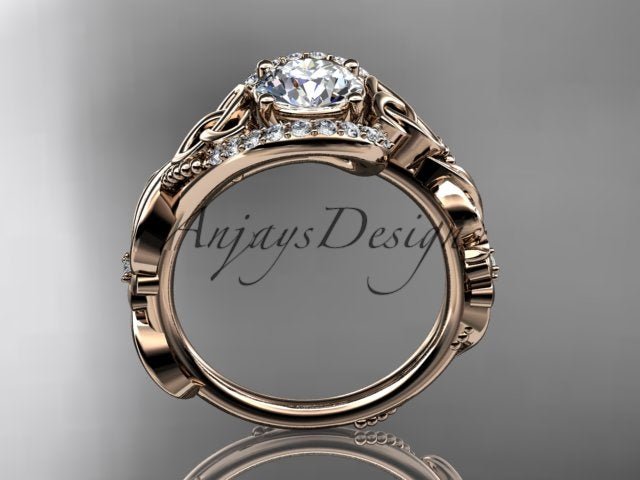 1 Carat Diamond Celtic Engagement Ring Trinity Knot Wedding Ring Nature Inspired IGI Certified